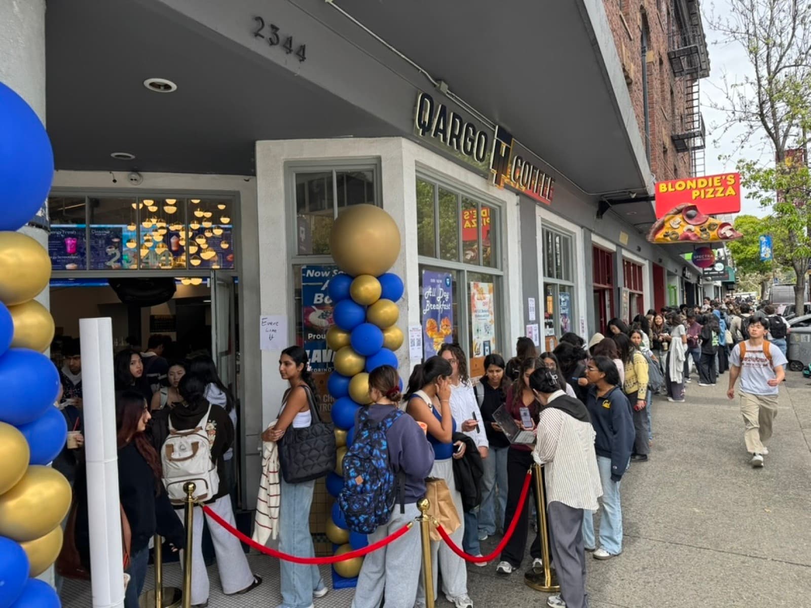 Line outside Qargo Coffee